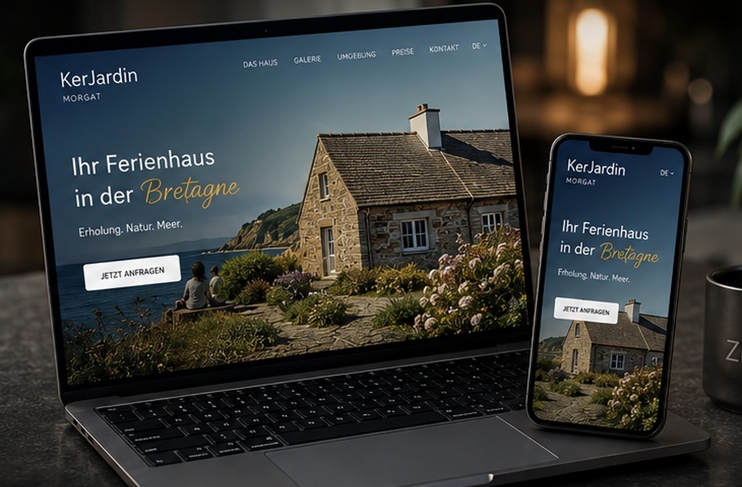 KerJardin Morgat Website auf Laptop und Smartphone